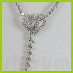 Genuine  5.27 ctw Diamond Necklace 18KT White Gold 