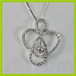 Genuine 1.38 ctw Heart Diamond Pendant 18kt Gold-white 