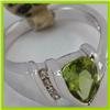 Image 2 : Genuine 1.85 ctw Peridot & Diamond Ring 14KT Gold-White 