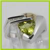 Image 1 : Genuine 1.95 ctw Peridot & Diamond Ring 14KT White Gold 