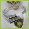 Image 2 : Genuine 1.95 ctw Peridot & Diamond Ring 14KT White Gold 