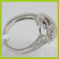 Genuine 0.63 ctw Diamond Ring 18kt Gold-White 