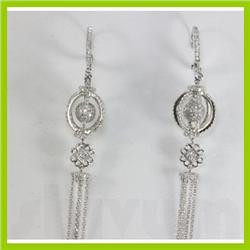 Genuine  2.02 ctw Diamond Bridal Teardrop Chandelier Earring18KT White Gold 