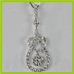 Genune 0.710 ctw heartstar Diamond Pendant 18kt Gold-White