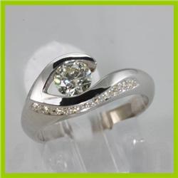 Genuine  0.92 ctw Diamond Ring 14KT White Gold 