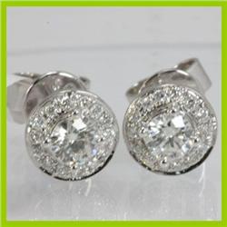 Genuine 0.49 ctw Diamond Earring 18kt Gold-White 