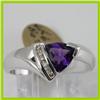 Image 1 : Genuine 1.05 ctw Amethyst  & Diamond Ring 14KT Yellow Gold 
