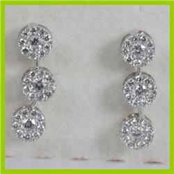 Genuine  1.09 ctw Diamond Earring 18KT White Gold 