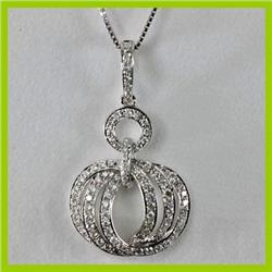 Genuine 0.530 ctw Globe Diamond Pendant 18kt Gold-white
