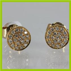 Genuine 0.21 ctw Diamond Earring 18kt Gold-Yellow 