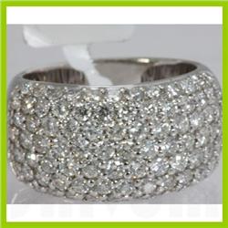 Genuine 2.61 ctw Pave Anniversary Diamond Ring 18kt Gold-White 