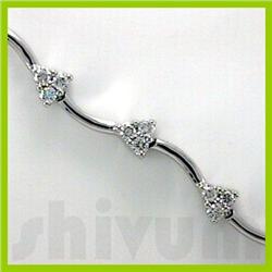 Genuine 1.01 ctw 14K Diamond Studded Fashion Bracelet HI I1