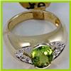 Image 1 : Genuine 2.76 ctw Peridot & Diamond Ring 14KT Yellow Gold 