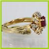 Image 2 : Genuine  1.27 ctw Ruby & Diamond Ring 14KT Yellow Gold Ring Size 6.5