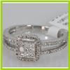Image 2 : Genuine 0.84 ctw Princess cut Diamond Ring 14kt White Gold
