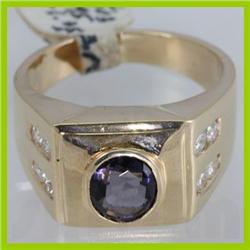 Genuine 1.89 ctw Sapphire & Diamond Ring 14kt Gold-Yellow 