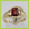 Image 2 : Genuine 1.31 ctw Garnet & Diamond Ring 14KT Yellow Gold 
