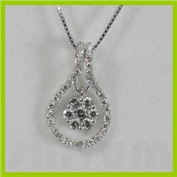 Genuine  0.44 ctw Diamond Necklace 18KT White Gold 