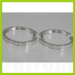 Genuine  1.18ctw Diamond Princess Cut Earring 18KT White Gold 
