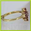Image 3 : Genuine  0.55 ctw Ruby & Diamond Ring 14KT Yellow Gold Ring Size 6.5