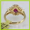 Image 2 : Genuine  2.12 ctw Ruby & Diamond Ring 14KT Yellow Gold Ring Size 6.5