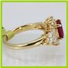 Image 3 : Genuine  2.12 ctw Ruby & Diamond Ring 14KT Yellow Gold Ring Size 6.5