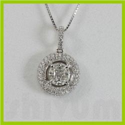 Genuine  0.72 ctw Diamond Necklace 18KT White Gold 