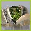 Image 1 : Genuine 1.85 ctw Peridot & Diamond Ring 14KT Gold-Yellow 