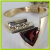 Image 2 : Genuine 1.99 ctw Garnet & Diamond Ring 14KT Yellow Gold 
