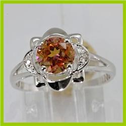 Genuine 1.71 ctw Twilight Mystic Topaz  & Diamond Ring 14KT White Gold 