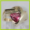 Image 1 : Genuine 1.66 ctw Tourmaline & Diamond Ring 14KT Yellow Gold 