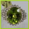 Image 1 : Genuine  8.88 ctw  Peridot Ring  14KT Yellow Gold  Ring Size  6.5