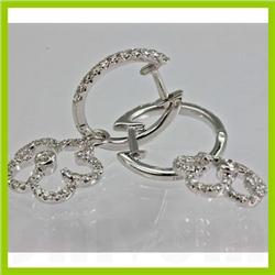 Genuine 0.44 ctw Diamond Earring 18k Gold-White