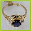 Image 2 : Genuine 1.02 ctw  Iolite & Diamond Ring 14KT Yellow Gold 
