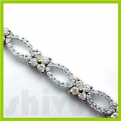 Genuine 3.75 ctw 14K Diamond Studded Fashion Bracelet G  SI1