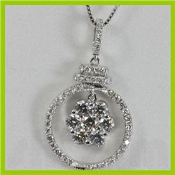 Genuine  1.14 ctw Diamond Necklace 18KT White Gold 