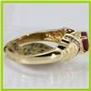 Image 2 : Genuine  0.71 ctw Ruby & Ddiamond Ring 14KT Yellow Gold Ring Size 6.5