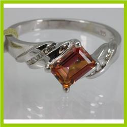 Genuine  1.33 ctw  Twilight Pink Tourmaline Ring  14KT White Gold  Ring Size  7