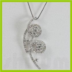 Genuine  0.74 ctw Diamond Necklace 18KT White Gold 