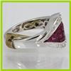 Image 2 : Genuine  2.18 ctw Ruby & Diamond Ring 14KT White Gold Ring Size 6.5