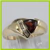 Image 1 : Genuine 1.36 ctw Garnet  & Diamond Ring 14KT Yellow Gold 