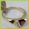 Image 2 : Genuine 1.36 ctw Garnet  & Diamond Ring 14KT Yellow Gold 