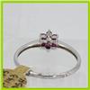 Image 2 : Genuine  0.19 ctw Ruby & Diamond Ring 14KT White Gold Ring Size 6.5