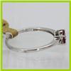 Image 3 : Genuine  0.19 ctw Ruby & Diamond Ring 14KT White Gold Ring Size 6.5