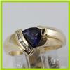 Image 1 : Genuine 0.96 ctw Iolite  & Diamond Ring 14KT Yellow Gold 