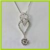 Image 1 : Genuine 0.650 ctw Peridot Diamond Pendant 18kt Gold-White