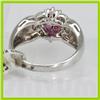 Image 2 : Genuine  0.65 ctw Ruby & Diamond Ring 18KT White Gold Ring Size 6.5