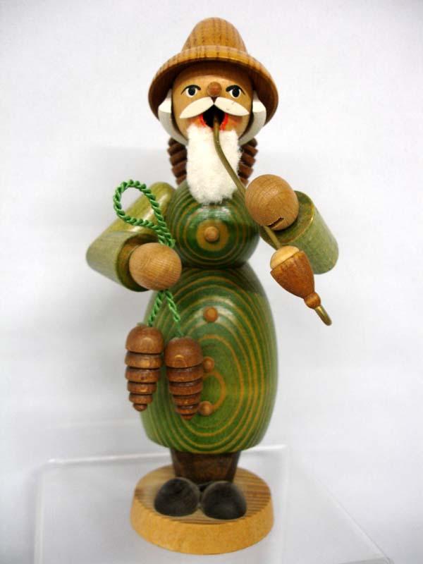 German Hand Carved Wooden Man Incense Burner