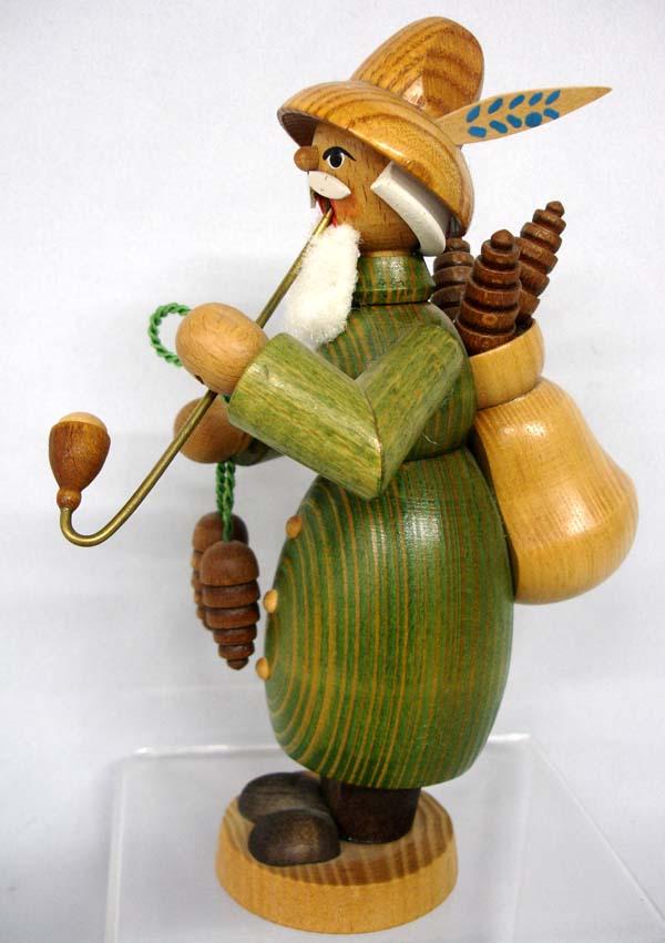 German Hand Carved Wooden Man Incense Burner
