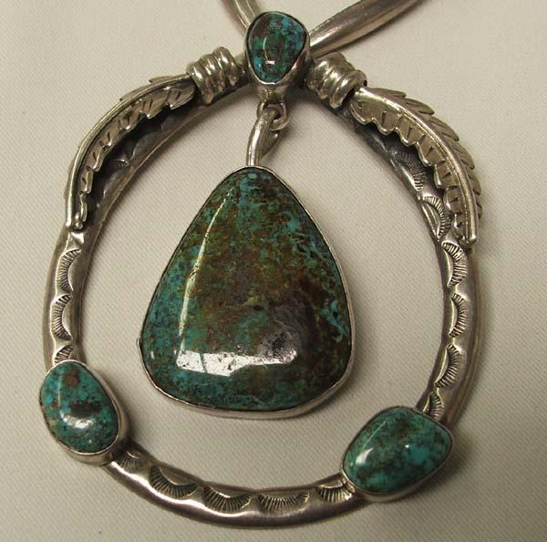 •BLUE RIDGE NEVADA TURQUOISE• Navajo silver kite pendant